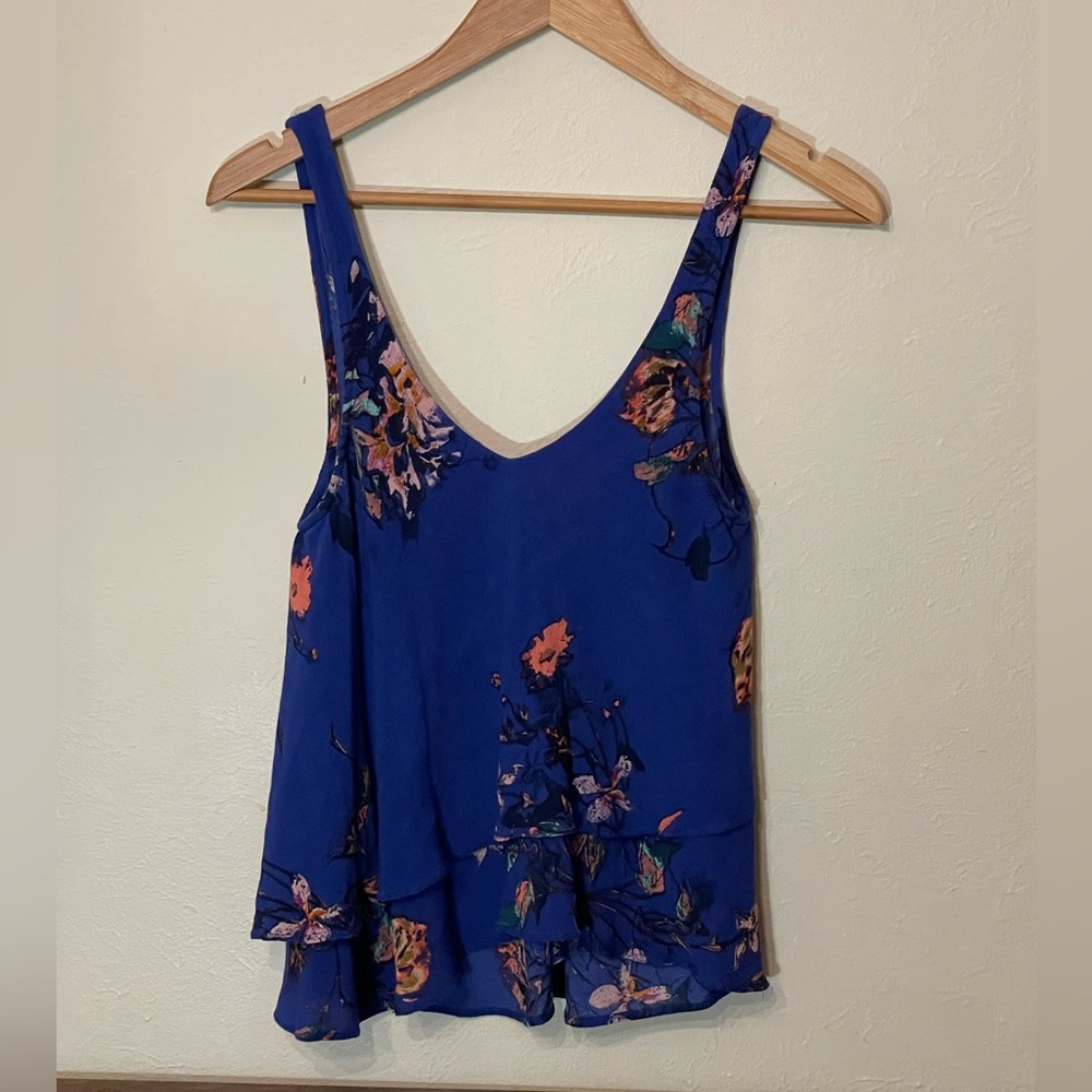 Free People Intimately blue floral tank top